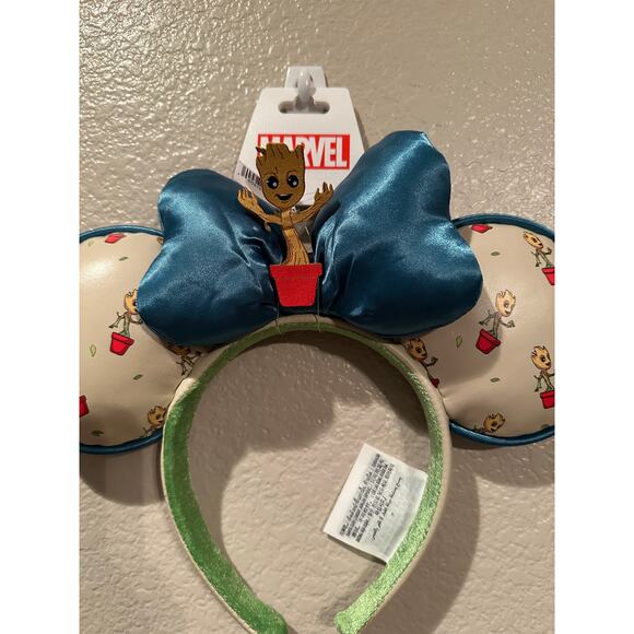 NWT Disney Parks Marvel Baby Groot in Pot Minnie Mouse Ears - Picture 2 of 5